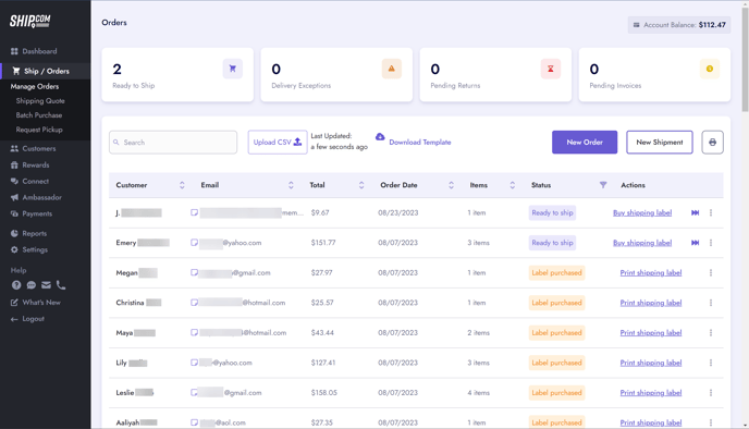 csv upload